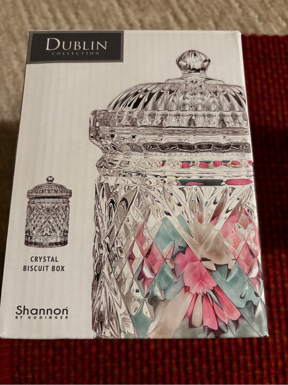 Dublin Collection Crystal Biscuit Box - Clear